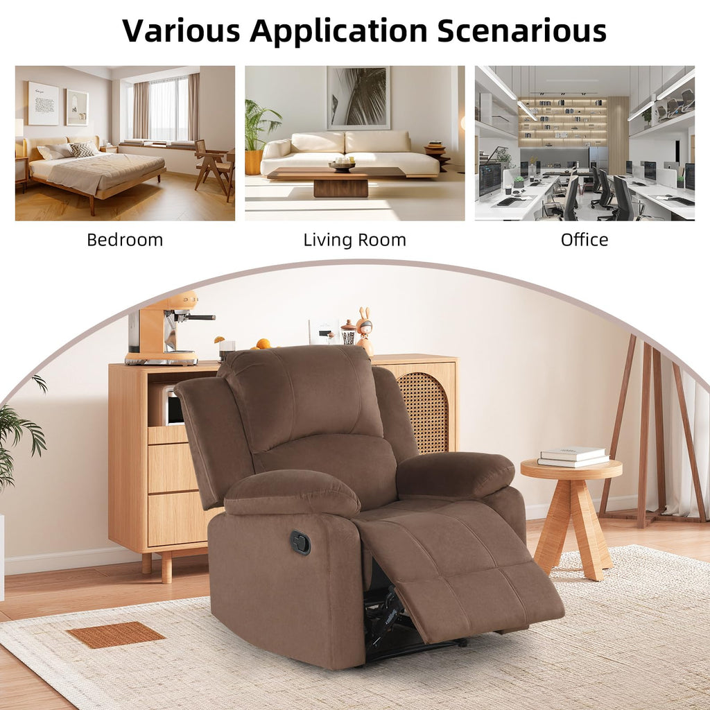 EBELLO Manual Faux Leather Reclining Couch Set for Living Room, Include 1 Recliner Chair, 1 Loveseat Sofa, Recliner Sofa Furniture Set for Home and Office, Black