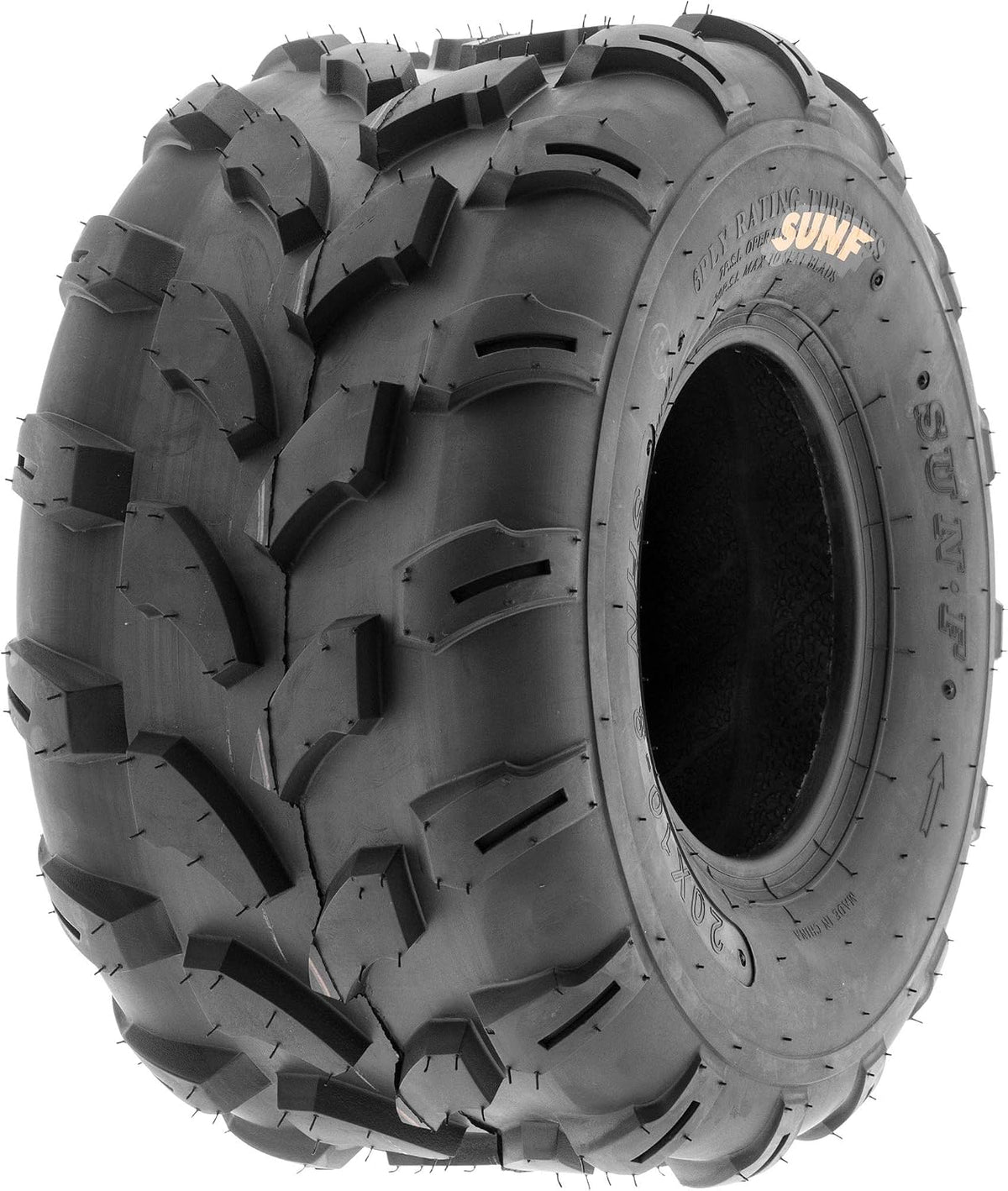 SunF Set of 2 ATV Tires 20x10.00-8, 20x10x8 Lawn Mower Off-Road Tires 6 Ply Directional Knobby Tread-A003