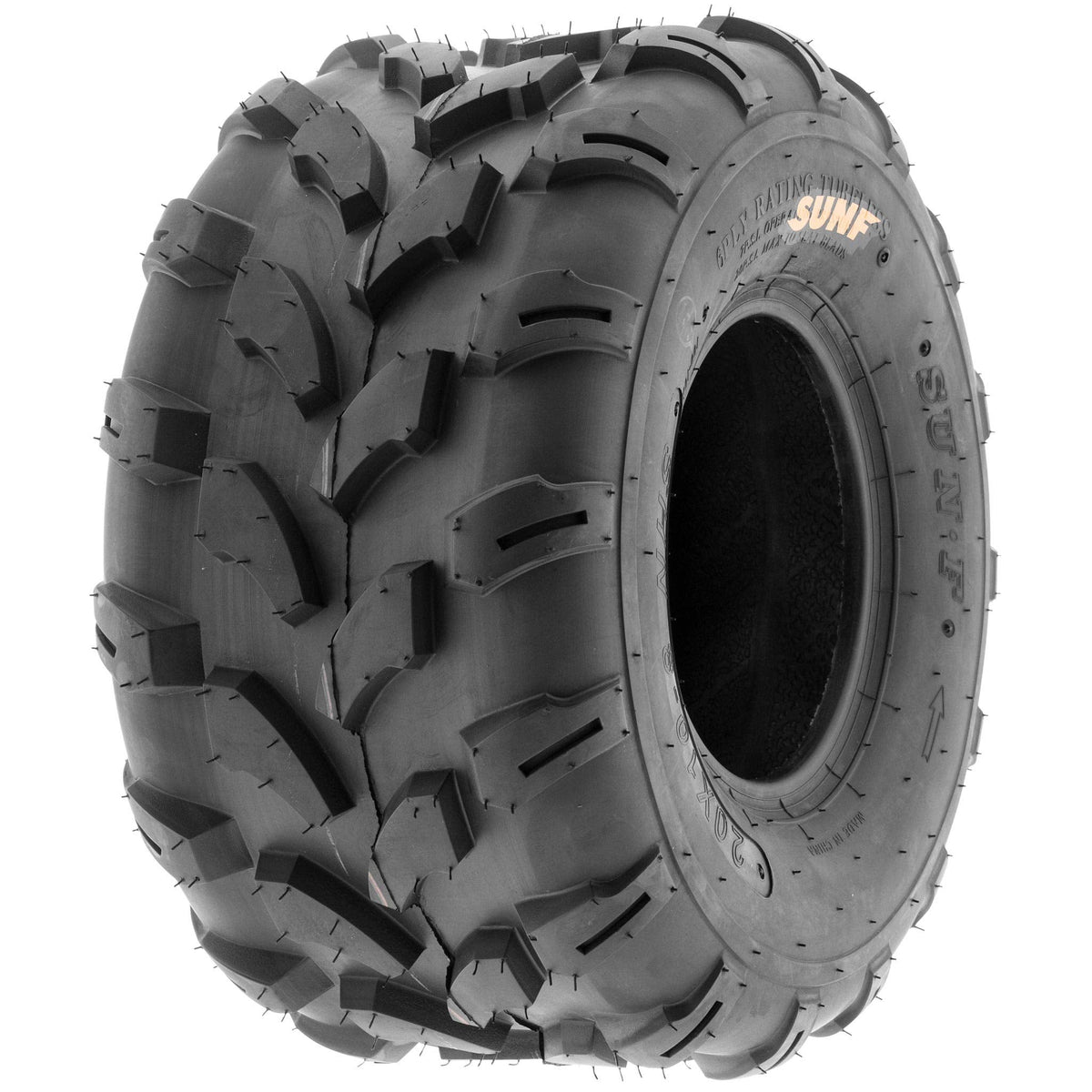 SunF Set of 2 ATV Tires 20x10.00-8, 20x10x8 Lawn Mower Off-Road Tires 6 Ply Directional Knobby Tread-A003