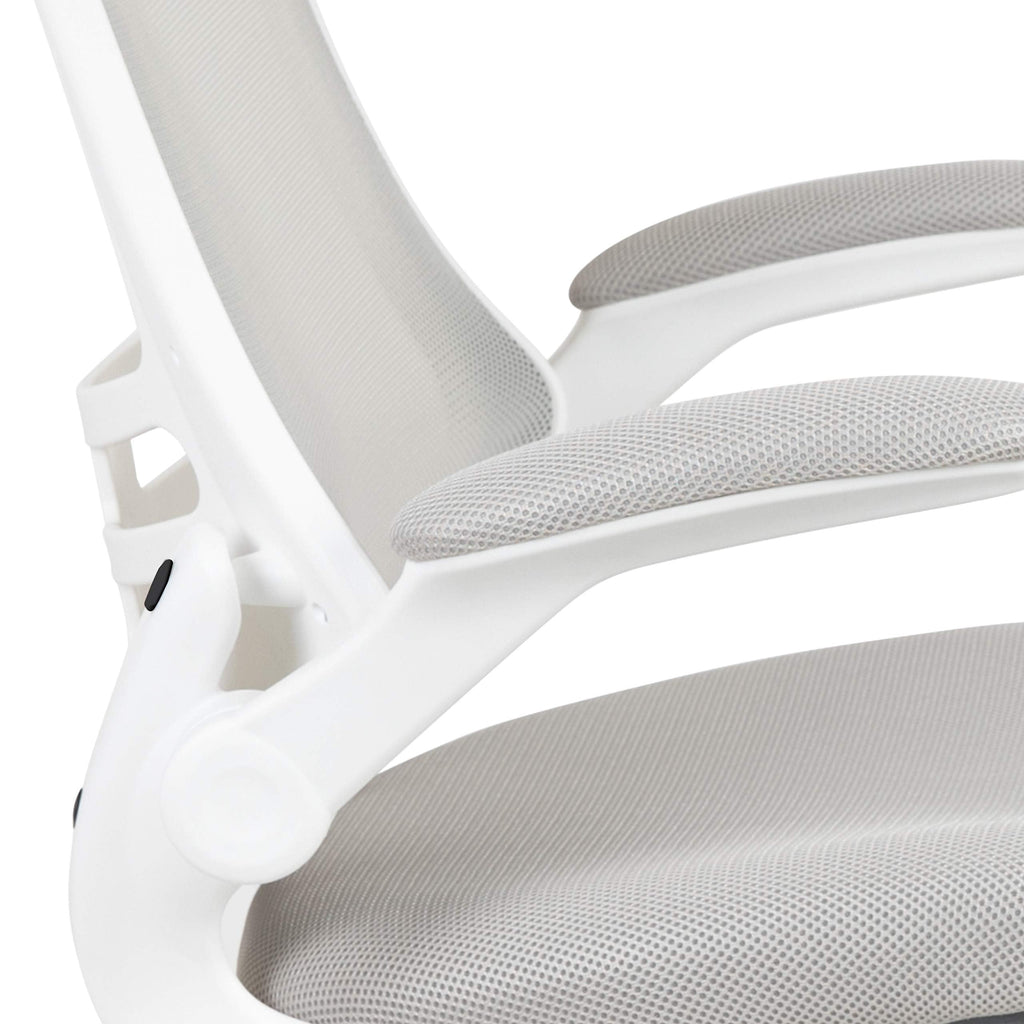 Flash Furniture Set of 4 Mid-Back Swivel Ergonomic Task Office Chairs with Flip-Up Arms, Black Mesh