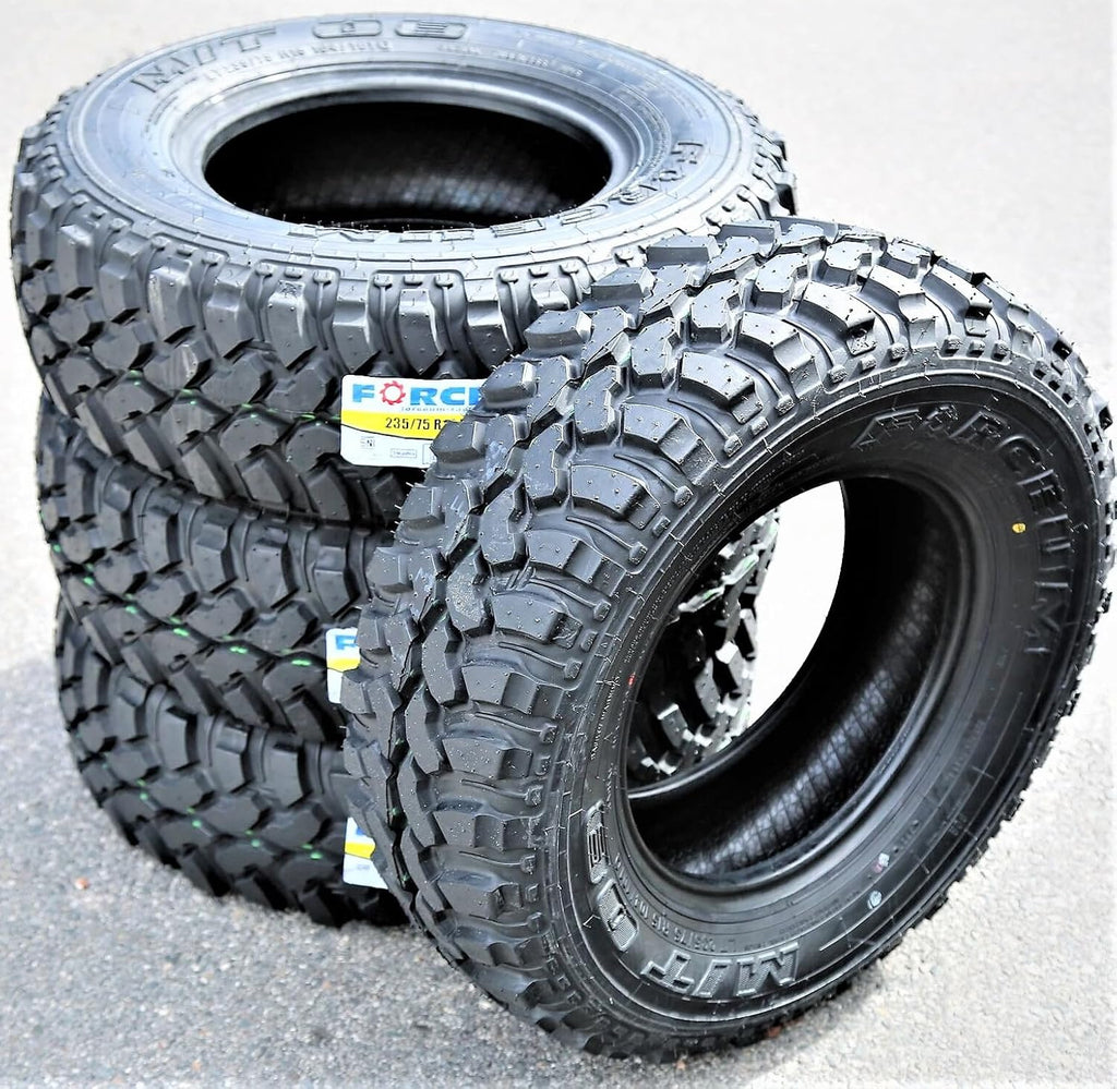 Set of 4 (Four) Forceum M/t 08 Mud Off-Road Light Truck Radial Tires-Lt235/75R15 235/75-15 104/101Q Load Range C Lrc 6-Ply BSW Black SideWall
