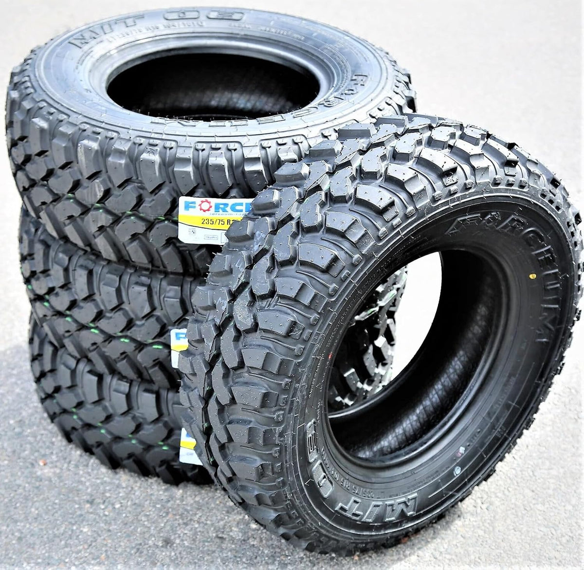 Set of 4 (Four) Forceum M/t 08 Mud Off-Road Light Truck Radial Tires-Lt235/75R15 235/75-15 104/101Q Load Range C Lrc 6-Ply BSW Black SideWall