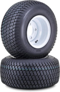 WANDA Lawn Mower Tractor Tire Wheel 18X7.5-8 4PR w/ 4X4" PCD White Rim,SET2