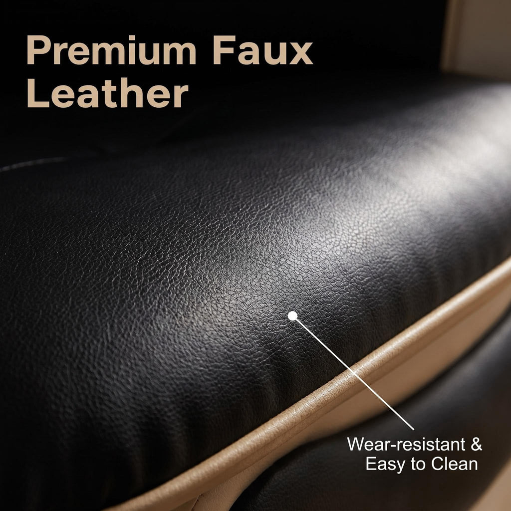 Modern Faux Leather Sofa Set â 3-Piece Living Room Couch with Chrome Legs & Padded Armrests â Includes 1-Seater, 2-Seater & 3-Seater â Contemporary Lounge Furniture for Home & Office (Brown)