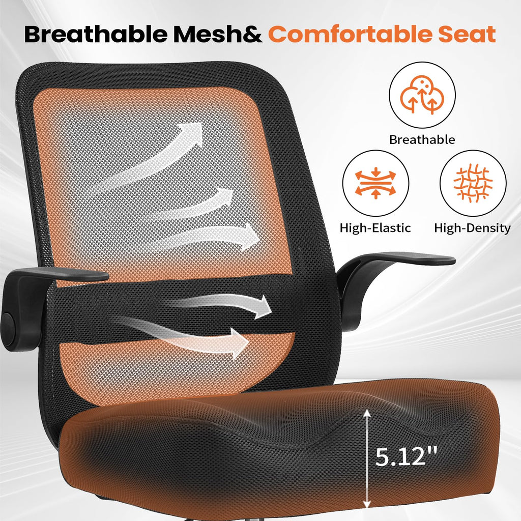 Drafting Chair Tall Office Chair for Standing Desk, Ergonomic Tall Desk Chair with Adjustable Foot Ring, Flip-Up Armrests, Lumbar Support, Swivel Rolling Task Chair for Home Office