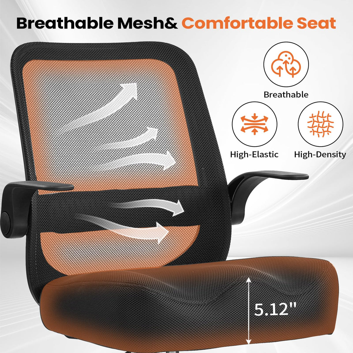 Drafting Chair Tall Office Chair for Standing Desk, Ergonomic Tall Desk Chair with Adjustable Foot Ring, Flip-Up Armrests, Lumbar Support, Swivel Rolling Task Chair for Home Office