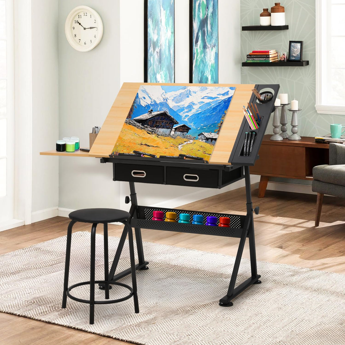 Athena Collection Professhional Drafting Table for Adults Teens, Light Grey
