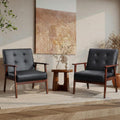 JIASTING Mid-Century Modern Leather Accent Chair Set of 2