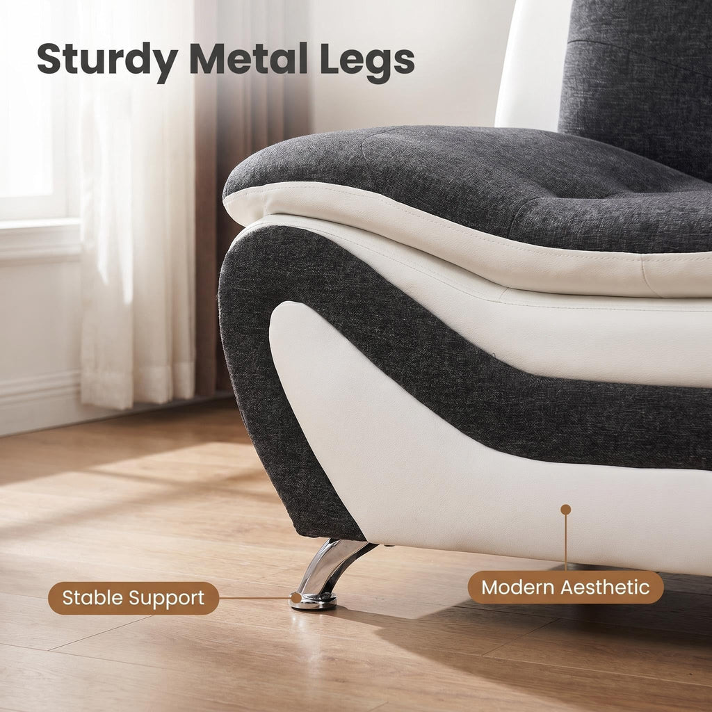 Modern Faux Leather Sofa Set â 3-Piece Living Room Couch with Chrome Legs & Padded Armrests â Includes 1-Seater, 2-Seater & 3-Seater â Contemporary Lounge Furniture for Home & Office (Brown)