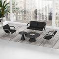 Kinfant Waiting Room Chair- Office Reception Furniture with Armrest and PU Leather Cushion, Office Guest Chair for Waiting Room Airport Hospital Bank Lobby, Black (1 Seat*2+2 Seat)