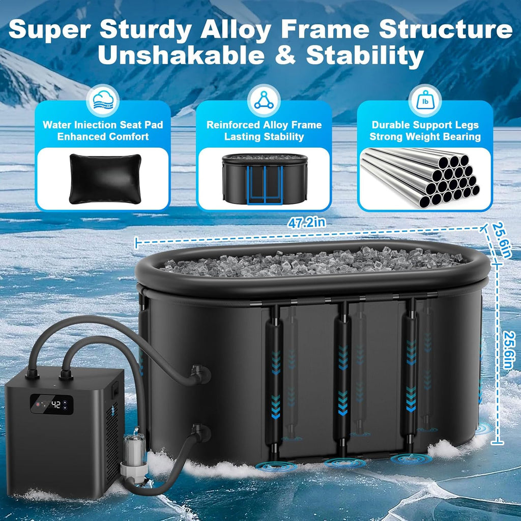 Ice Bath Chiller & 148Gal Cold Plunge Tub Kit for Cold Recovery Therapy