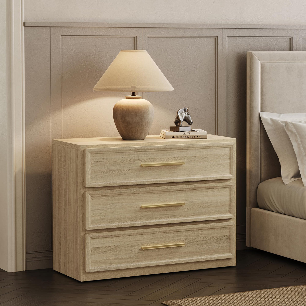 SICOTAS Oversized Night Stand Set 2 for Bedroom 31.3" Bedside Table