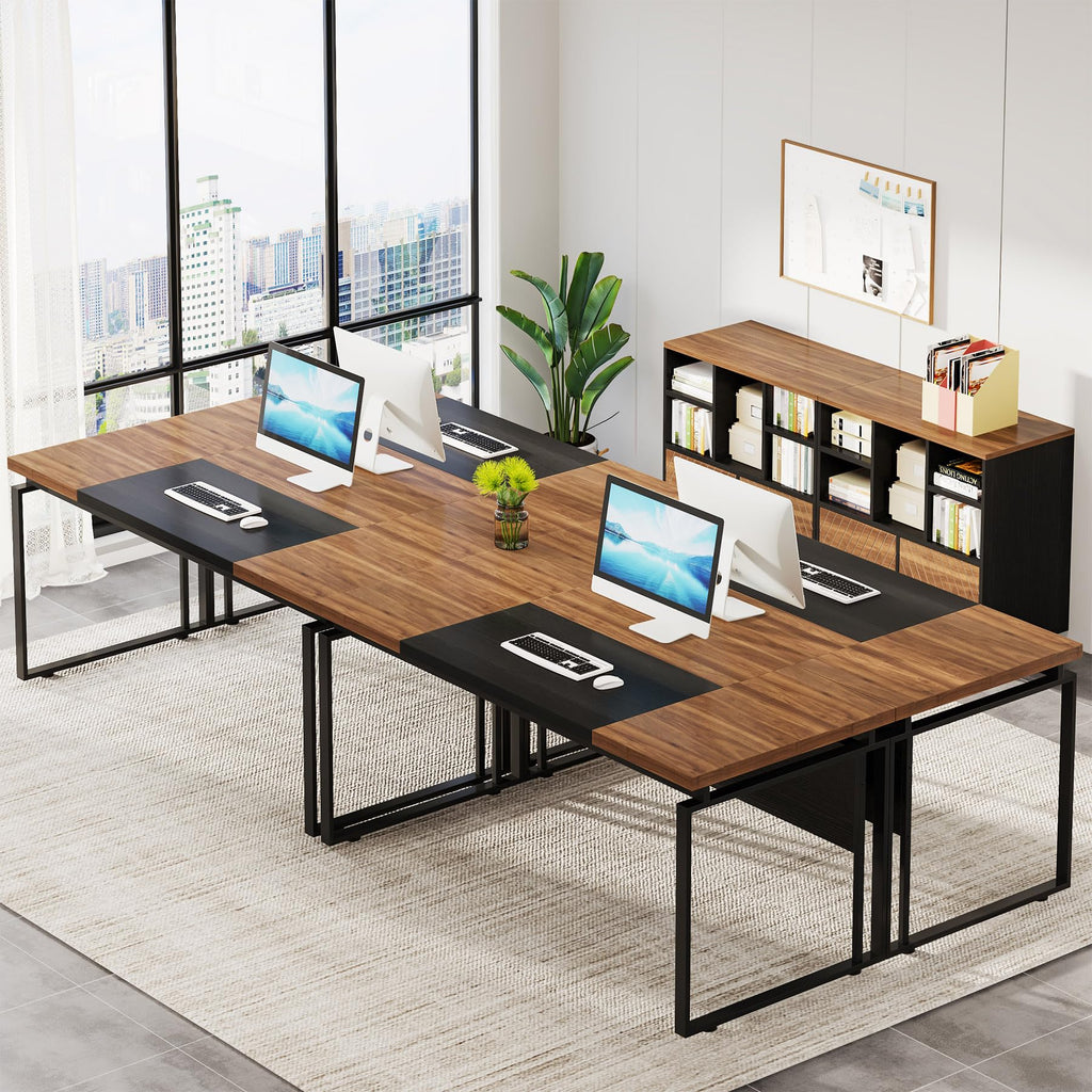 Tribesigns L-Shaped Executive Desk with Reversible File Cabinet, 63" Office Desk with Storage Drawers, Computer Desk Set (Oak Karo & White)