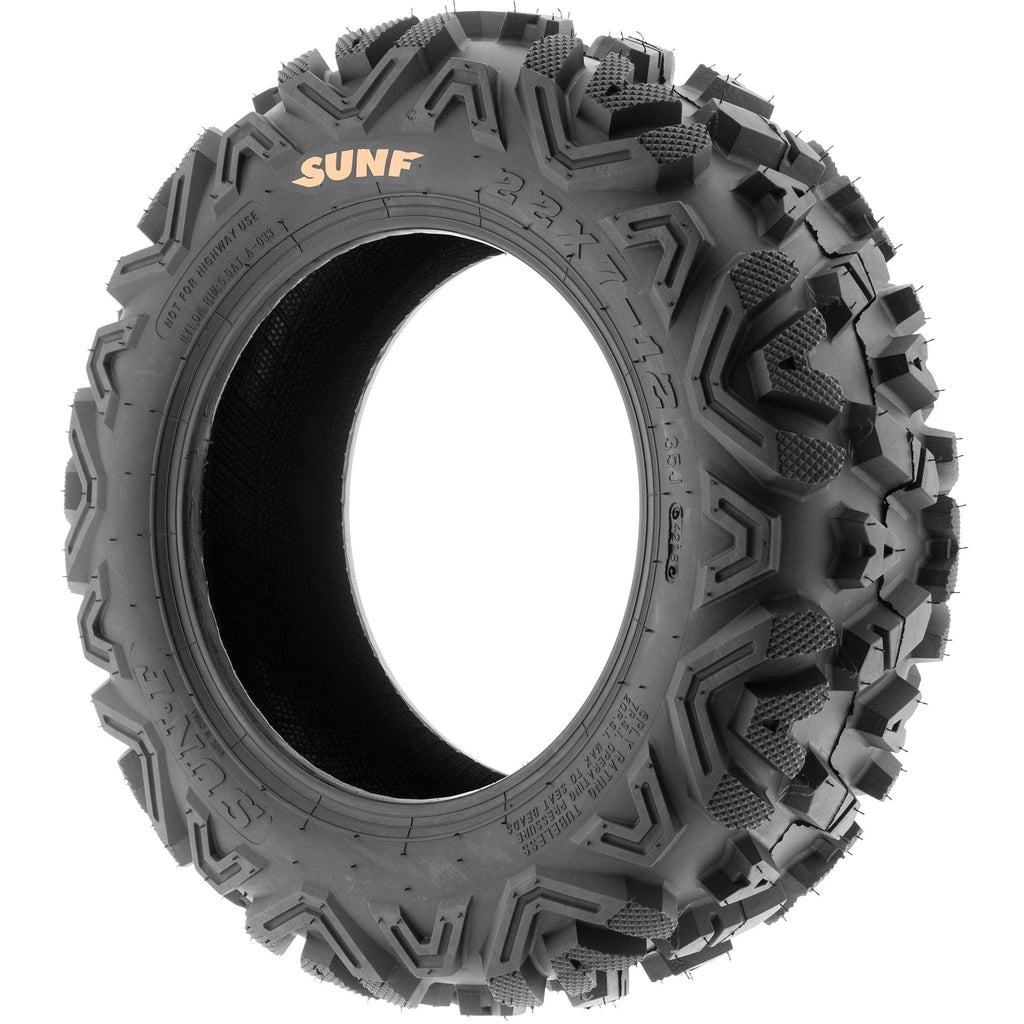 Set of 4 SunF Power.I ATV UTV all-terrain Tires 25x8-12 Front & 25x10-12 Rear, 6 PR, Tubeless A033