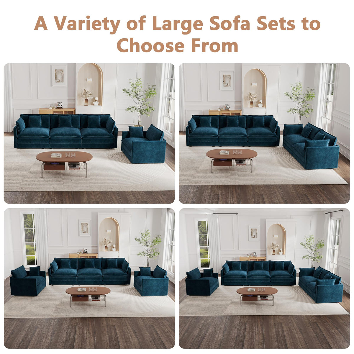 mikibama Luxury 2 Piece Loveseat Couch & Sofa Armchair Set, Modern Upholstered Chenille Cloud Couches Set Furniture with 5 Pillow for Living Room Bedroom Office Apartment, Evergreen