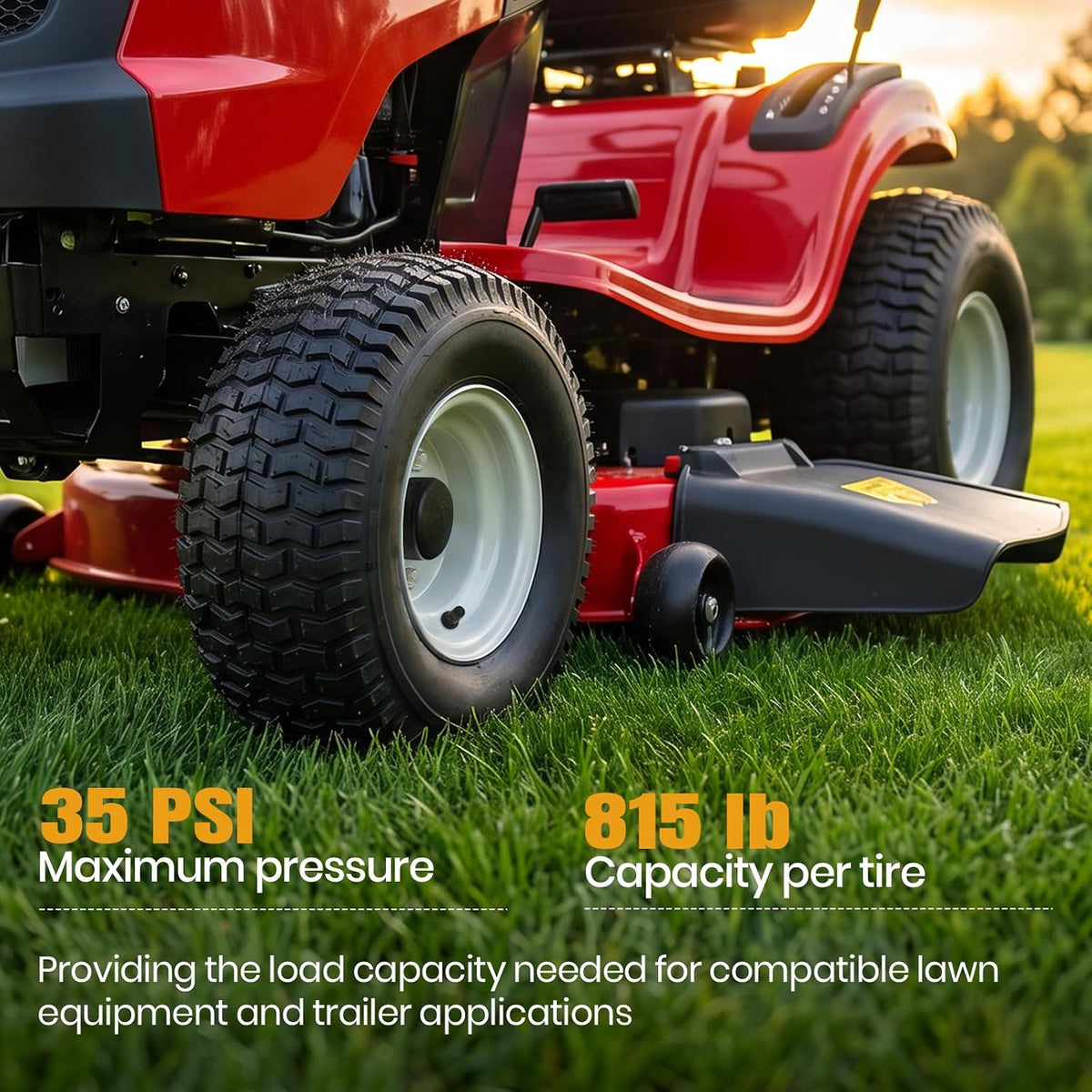 AR-PRO (2 Pack) 18x8.5-8 Lawn Mower Tire and Wheel, 4-Lug Tubeless