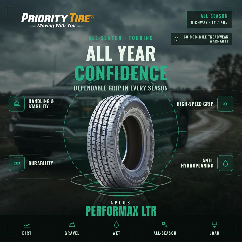 Aplus Performax LTR All-Season Highway Light Truck Radial Tire-LT245/75R16 245/75/16 245/75-16 120/116S Load Range E LRE 10-Ply BSW Black Side Wall