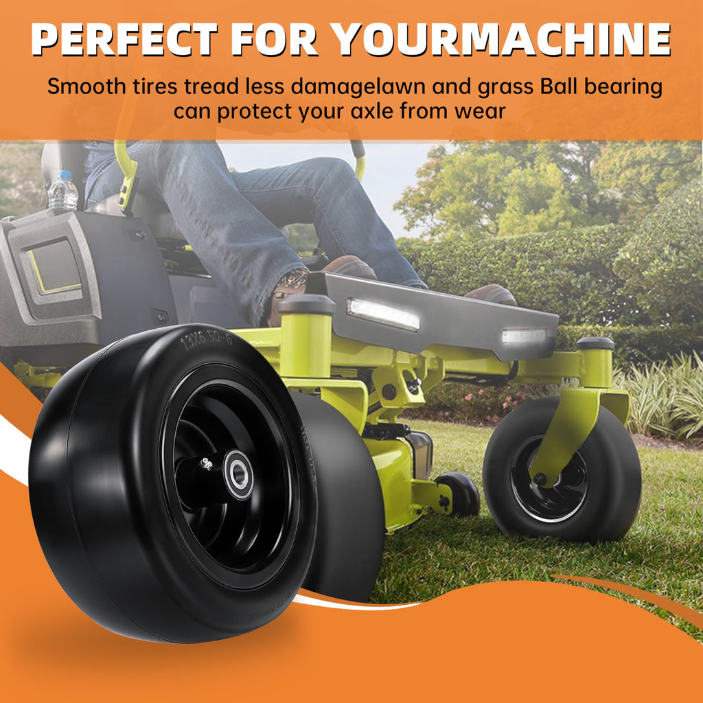 2-Pack 20x10.00-8 Tubeless Lawn Mower Rear Tire and Wheel Assembly, 4-Ply.