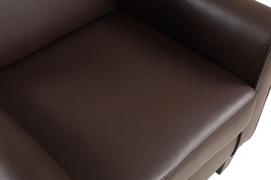 Faux Leather Accent Chair Set of 2, Mid Century Modern Living Room Chair, Upholstered Comfortable PU Leather Armchair for Bedroom, Office or Waiting Areas-Black
