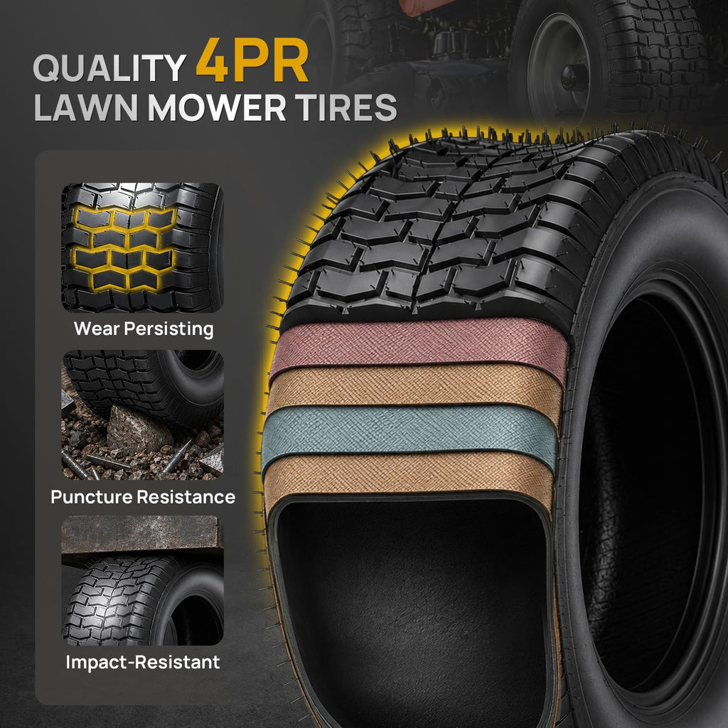 TUFFIOM 20x10.00-8 Lawn Mower Tires 2 Pack, 4PR 20x10x8 Tubeless Lawn Tractor Tires,1190 lbs Capacity Garden Tires, Compatible With Most Lawn & Garden Utility Vehicles