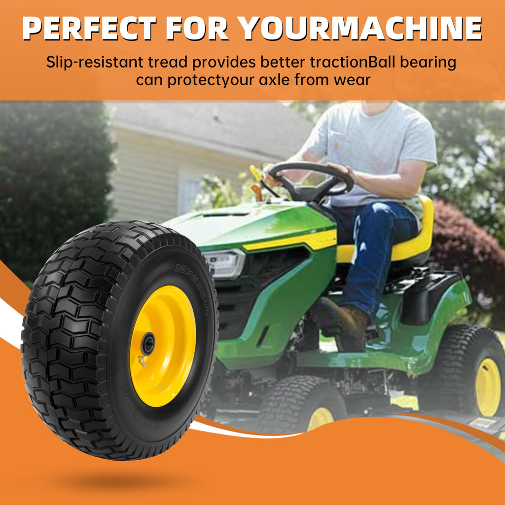 2-Pack 20x10.00-8 Tubeless Lawn Mower Rear Tire and Wheel Assembly, 4-Ply.