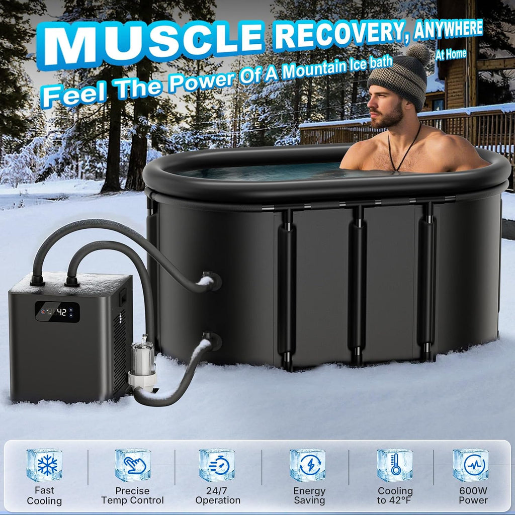 Ice Bath Chiller & 148Gal Cold Plunge Tub Kit for Cold Recovery Therapy