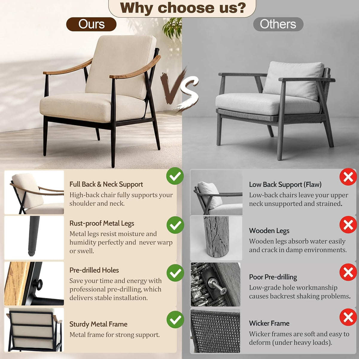 RNKSFX Modern Accent Chairs Set of 2 for Living Room Bedroom Mid Century Arm Chairs Upholstered Office Accent Chairs Comfy Waiting Room Chairs with Metal Frame, Beige