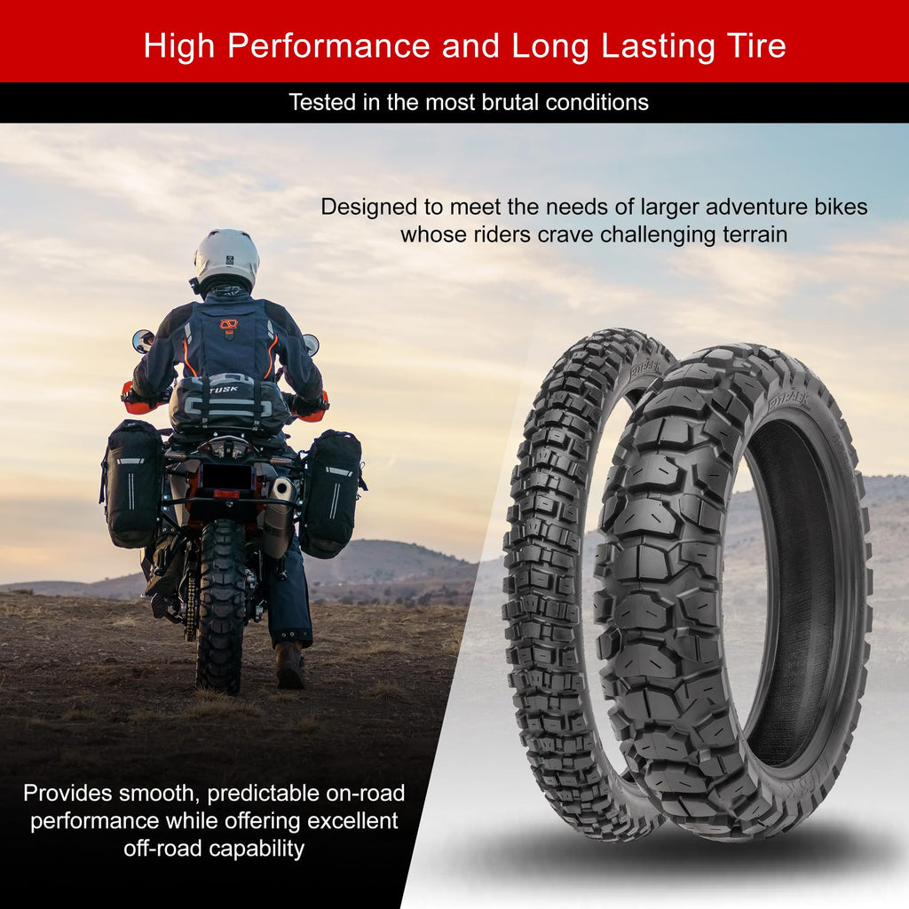 Tusk 2Track Adventure Motorcycle Tire Set â 90/90-21 Front & 130/80-17 Rear â Dual-Sport Off-Road Tires