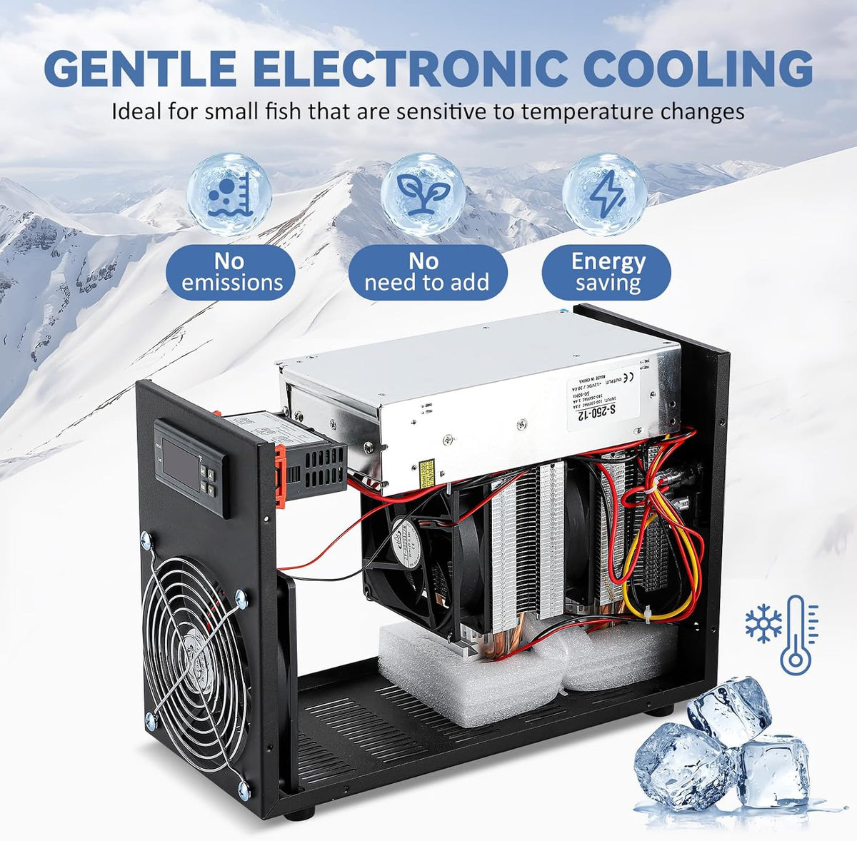 Poafamx 16gal Aquarium Chiller Quiet Small Water Chiller Electronic Cooling