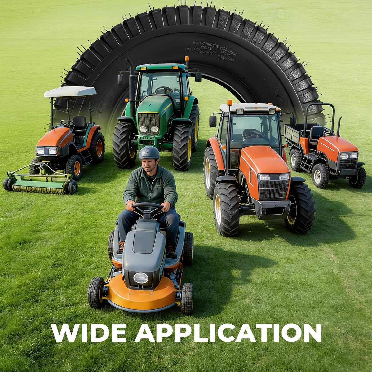 24x12.00-12 Lawn Mower Tires, 2 Pack,6 Ply,2260 LBS Load Capacity