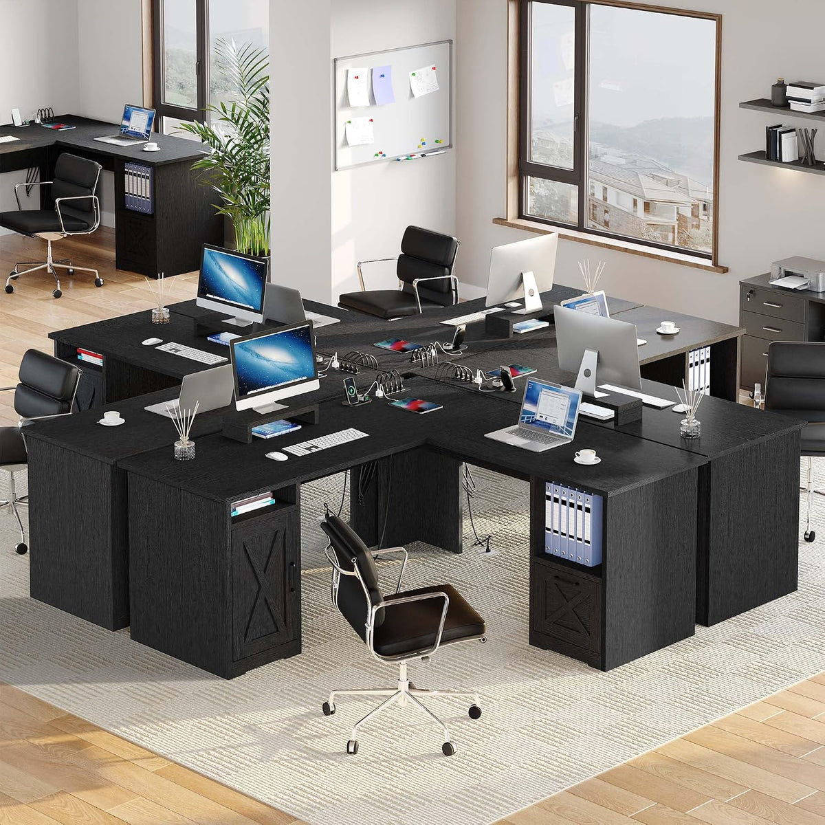 YITAHOME L Shaped Desk with Power Outlets