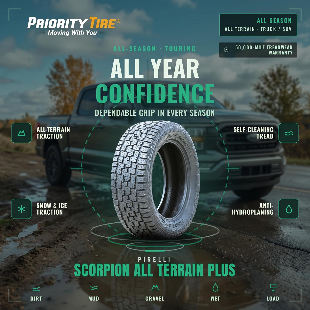 Pirelli Scorpion All Terrain Plus 275/60R20 115T All Terrain Tire