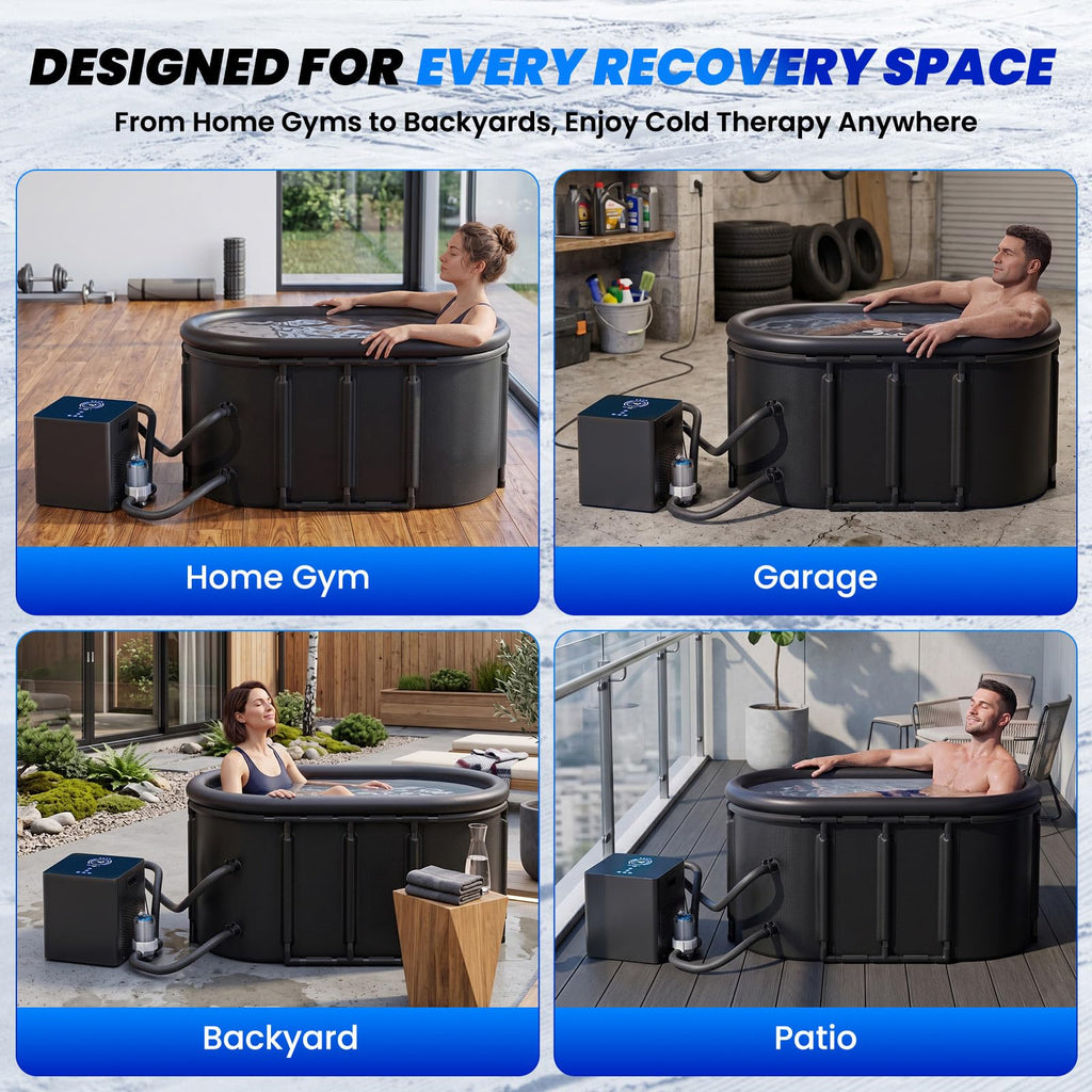 Ice Bath Chiller & 148Gal Cold Plunge Tub Kit for Cold Recovery Therapy