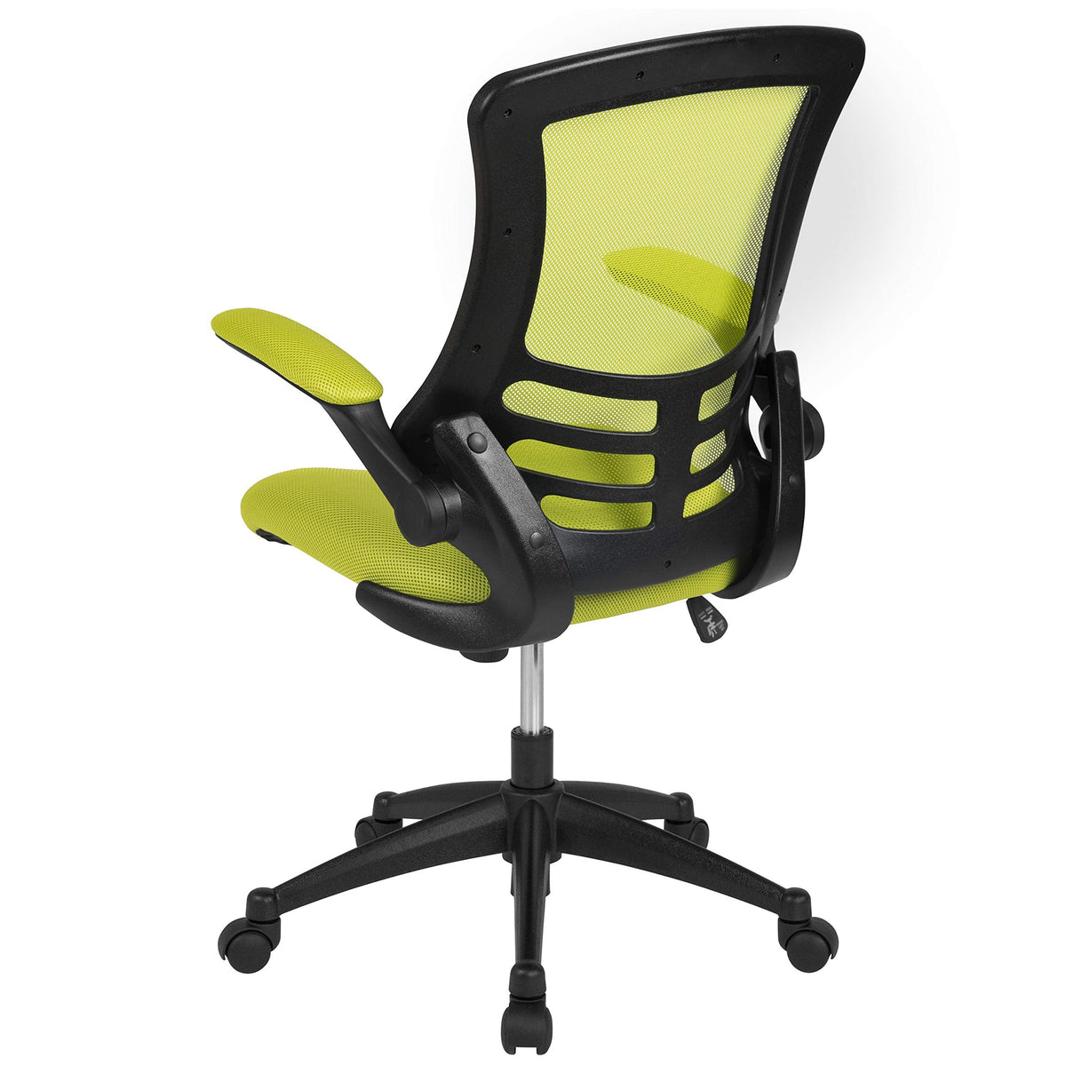Flash Furniture Set of 4 Mid-Back Swivel Ergonomic Task Office Chairs with Flip-Up Arms, Black Mesh
