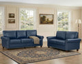 2 Piece Couch Sets for Living Room,Mid Century Modern Couch with Storage Nailhead Trim & Rolled Armrests,Deep Seat Comfy Couch,Furniture Set for Living Room,Bedroom,Office(Navy Blue,Loveseat+3 Seater)