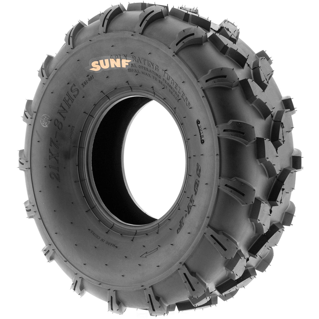 SunF Set of 2 ATV Tires 20x10.00-8, 20x10x8 Lawn Mower Off-Road Tires 6 Ply Directional Knobby Tread-A003