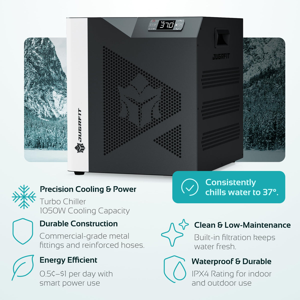 121-Gallon Luxury Pro-Grade Cold Plunge Tub with 1050W Water Chiller â Ice-Free At-Home Recovery, Built-In Filtration, Weatherproof & Durable