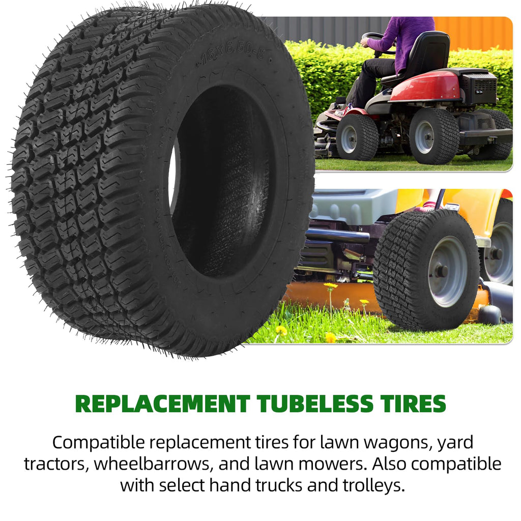 AR-PRO (2 Pack) 20x8.00-8 Lawn Mower Turf Tires, Tubeless, No Rims