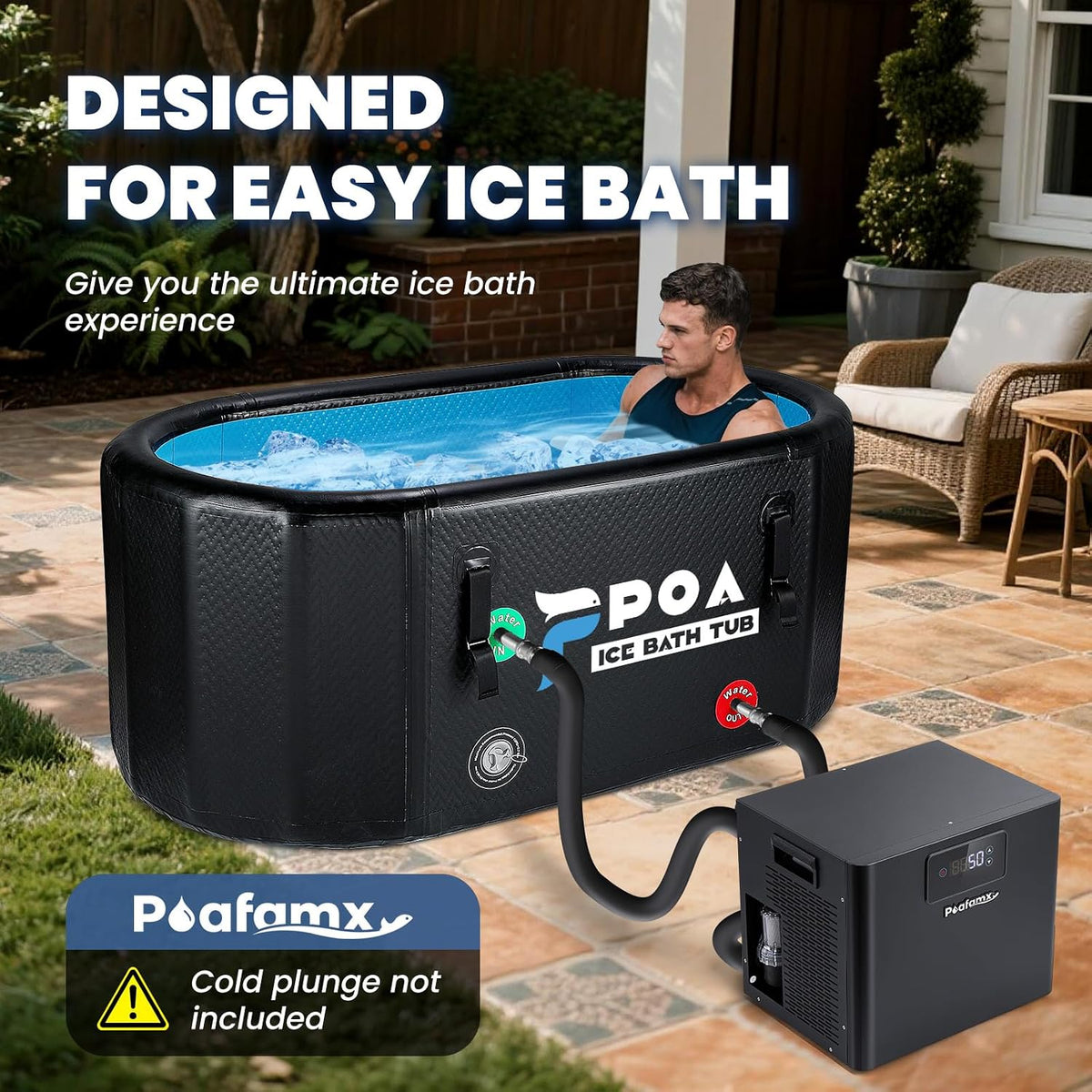 Poafamx 1/3 HP Water Chiller for Ice Bath with Built-in Filter & Water Pump