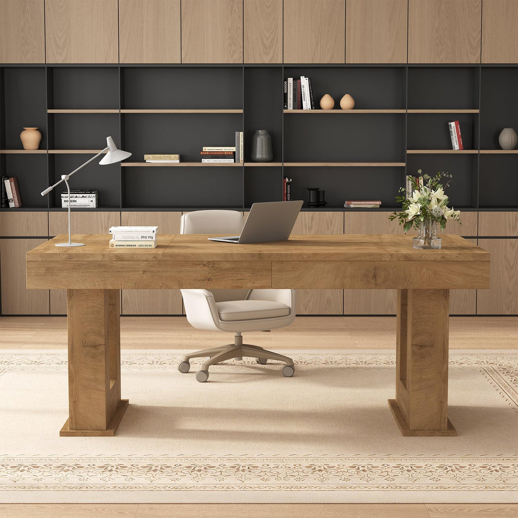 63 inch Rectangular Executive Desk with Spacious Desktop