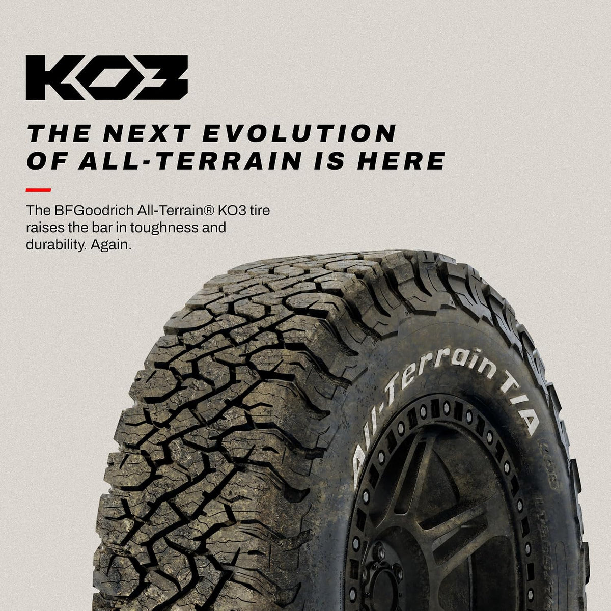 BFGoodrich All-Terrain T/A KO3 Car Tire for Light Trucks, SUVs, and Crossovers, LT275/70R18/E 125/122S