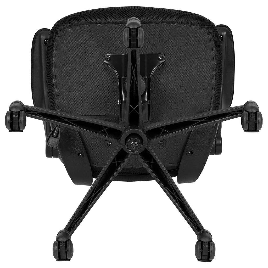 Flash Furniture Set of 4 Mid-Back Swivel Ergonomic Task Office Chairs with Flip-Up Arms, Black Mesh