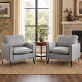 TYBOATLE Accent Chairs Set of 2, Faux Leather Arm Chairs (Grey, 2)