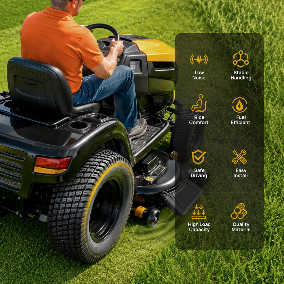 TUFFIOM 24x12.00-12 Lawn Mower Tires Set of 2, 6PR Turf Tire Lawn & Garden Tires for Garden Tractor Riding Mower, Tubeless