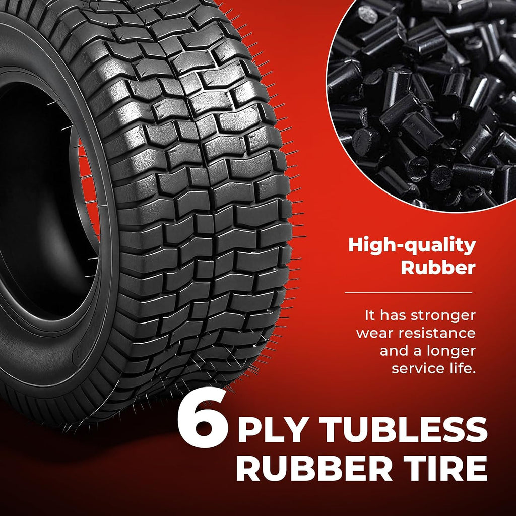 24x12.00-12 Lawn Mower Tires, 2 Pack,6 Ply,2260 LBS Load Capacity