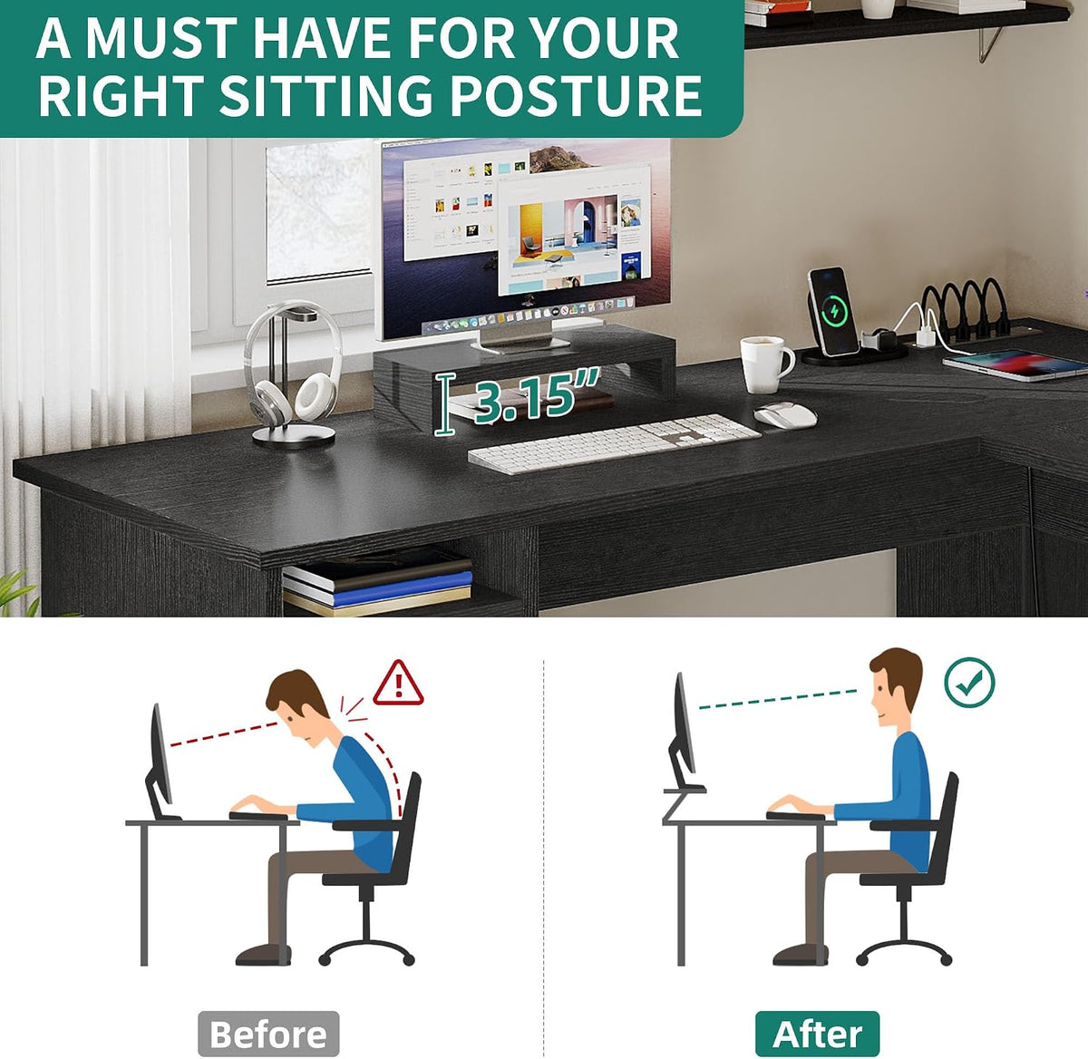 YITAHOME L Shaped Desk with Power Outlets