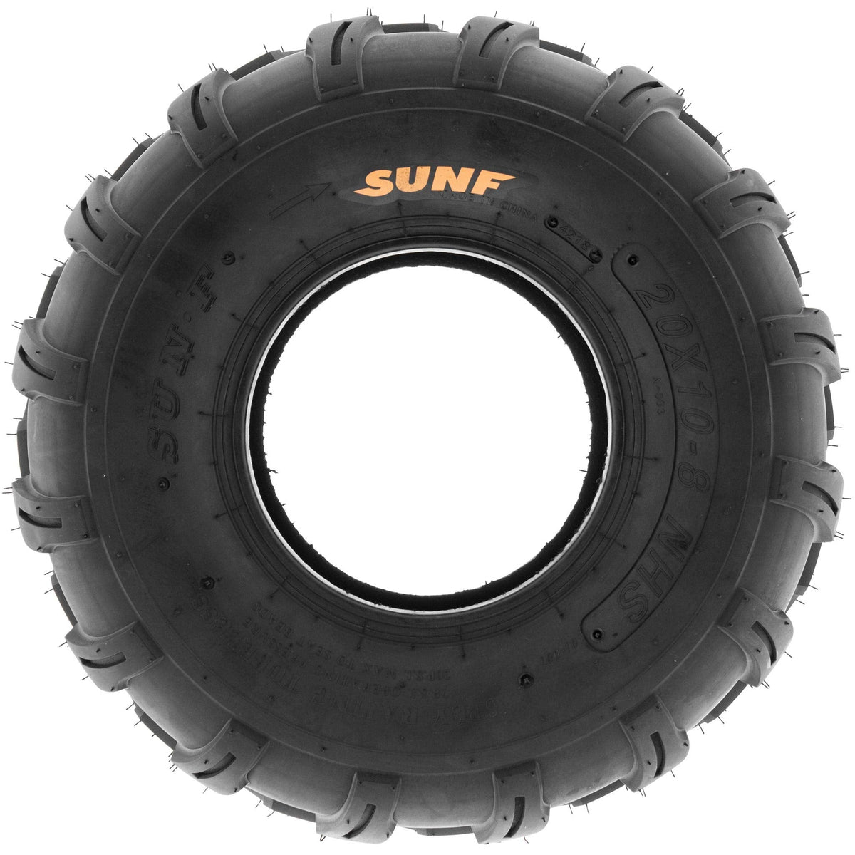 SunF Set of 2 ATV Tires 20x10.00-8, 20x10x8 Lawn Mower Off-Road Tires 6 Ply Directional Knobby Tread-A003