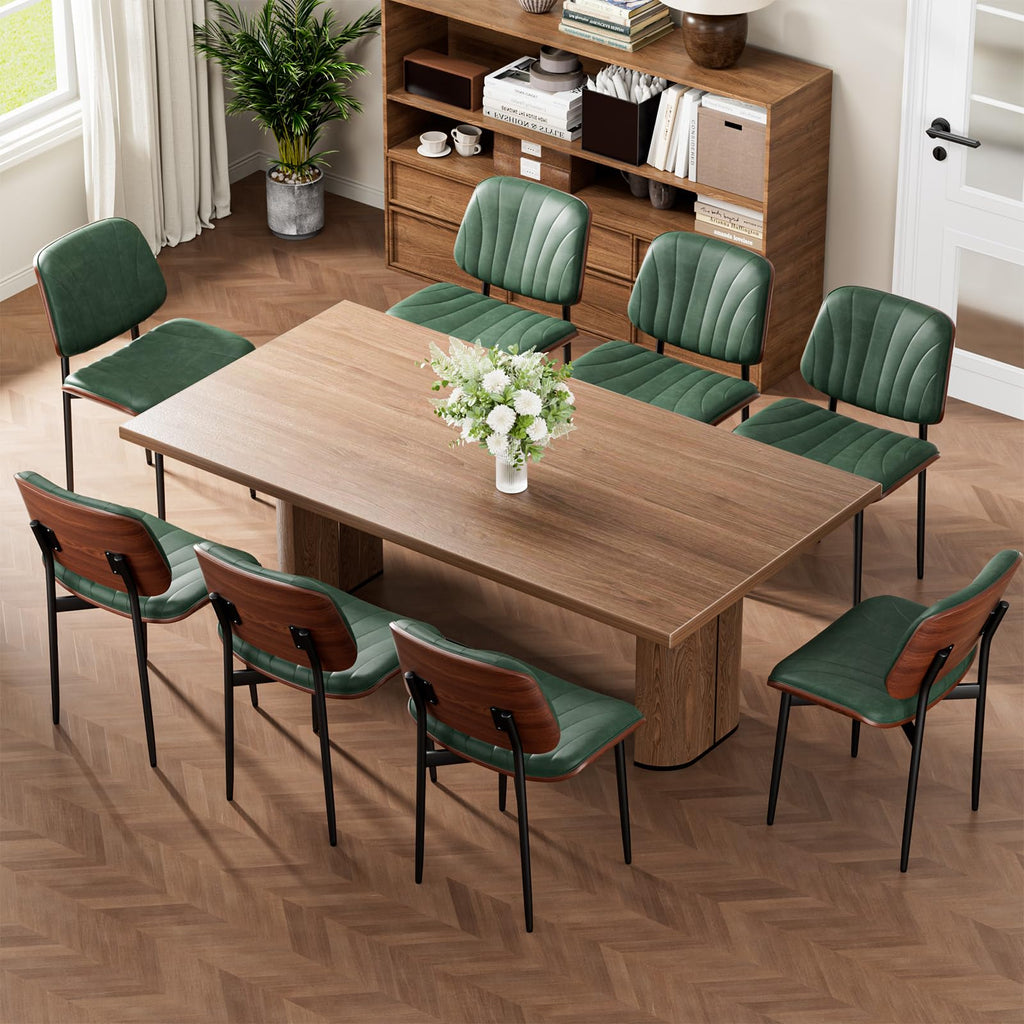 REONEY Dining Chairs Set of 4, Mid-Century Modern Kitchen Chairs, Black