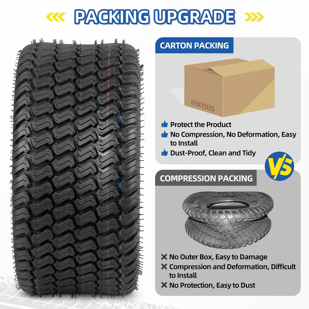 GICOOL 20x12.00-10 Tubeless Lawn Mower Tire for Riding Mower Tractor, 4Ply