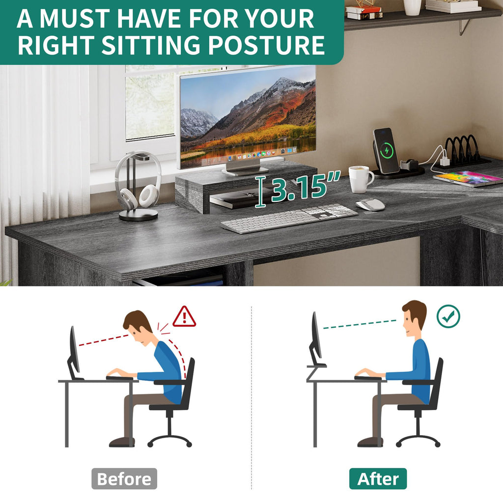 YITAHOME L Shaped Desk with Power Outlets